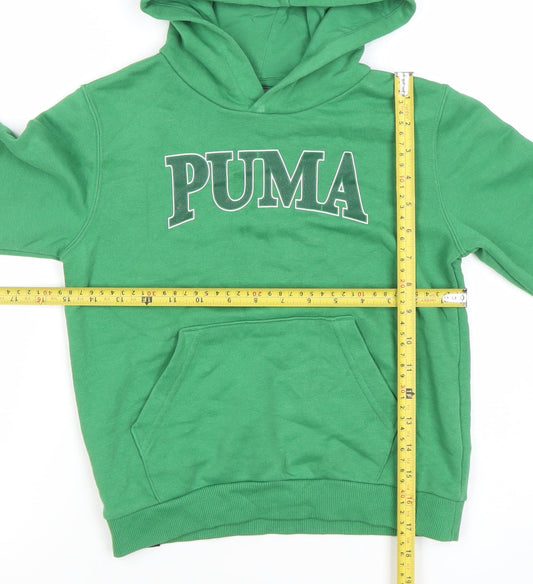 Boys UK Size 7-8 Years PUMA Green Pullover Hoodie