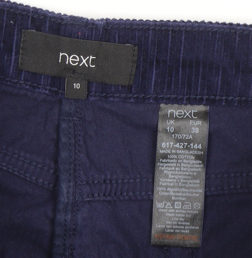 Next Women Blue Corduroy Short Pencil Skirt Size 10