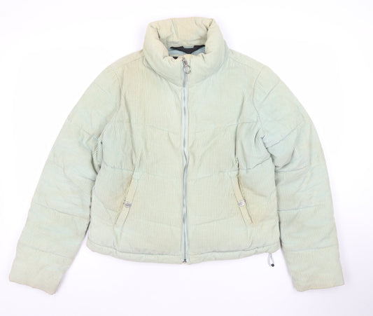 Womens UK Size S Hollister Green Puffer Jacket