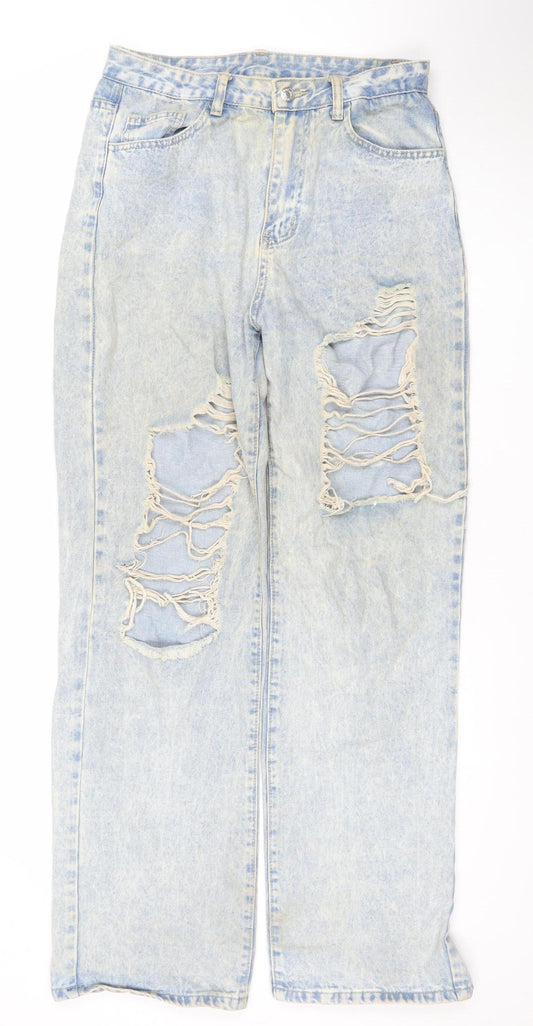 Womens UK Size 10 SheIn Regular Fit Straight Blue Jeans