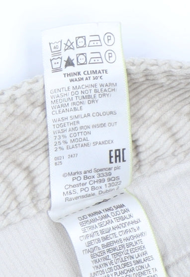 Womens UK Size 22 Marks and Spencer Relaxed Fit Chino Beige Trousers