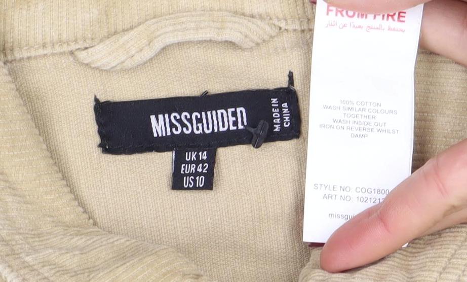 Womens UK Size 14 Missguided Beige Basic Jacket