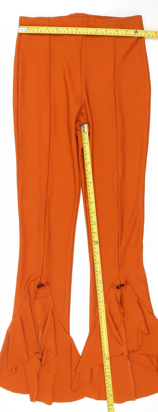 River Island Women’s Orange Flared Stretch Trousers Size 10