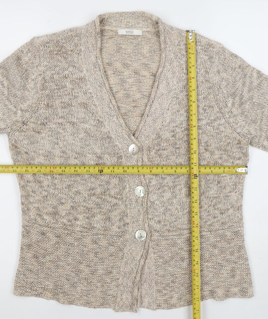 Womens UK Size 14 Marks and Spencer Beige Cardigan Jumper
