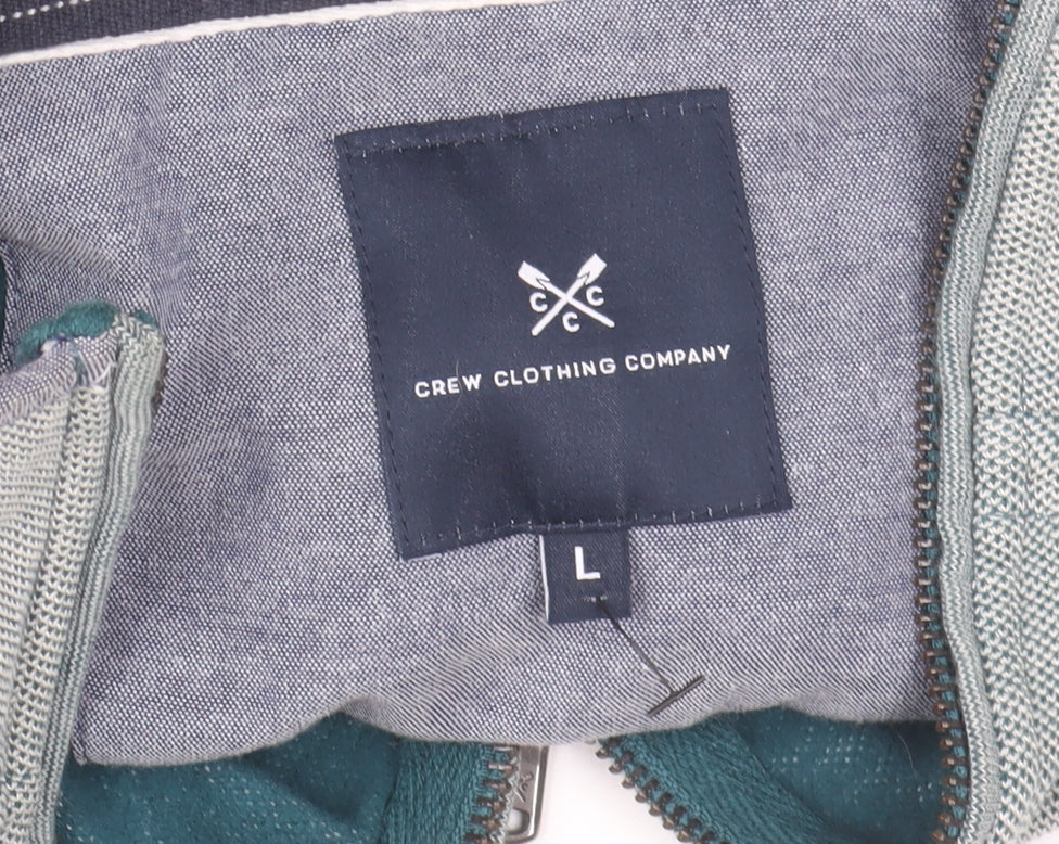 Crew Clothing Company Mens Grey L Half Zip Jumper High Neck Cotton Blend