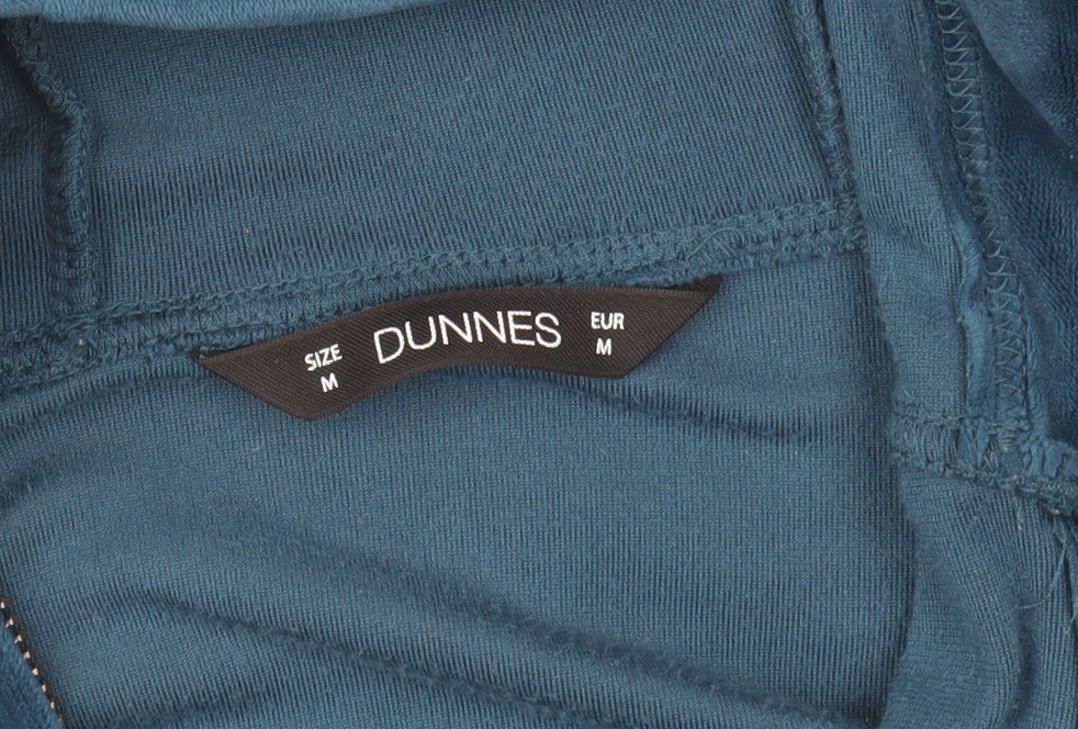 Dunnes Women's Blue Velour Hooded Zip Track Jacket Size 12