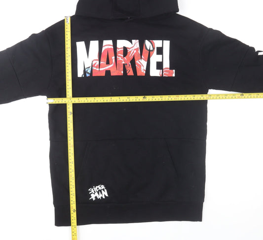 Boys UK Size 14-15 Years Marvel Black Pullover Hoodie