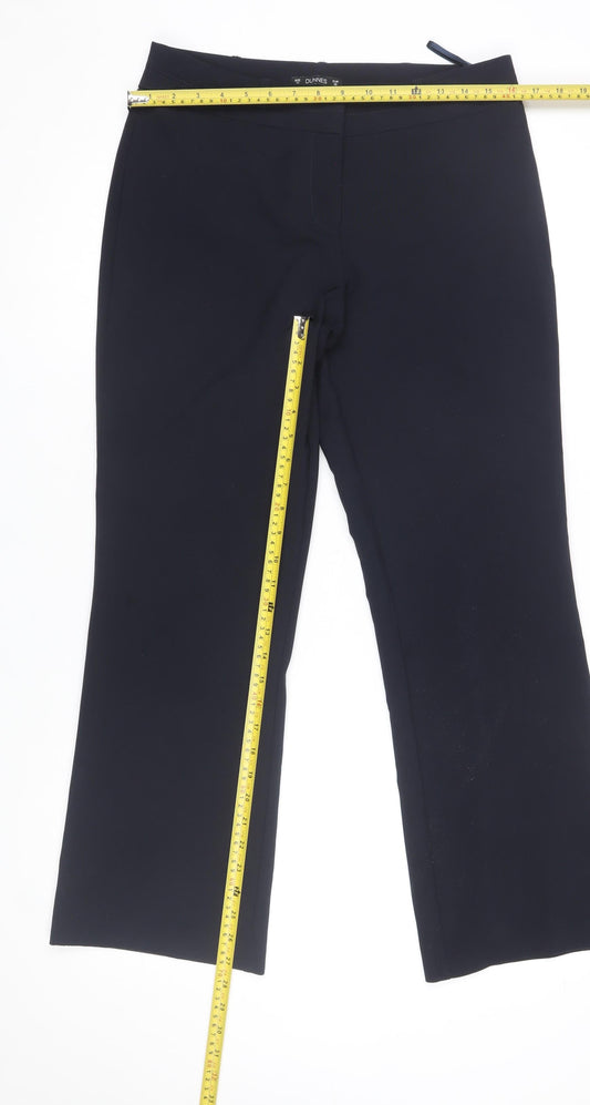 Womens UK Size 10 Dunnes Regular Fit Dress Pants Black Trousers