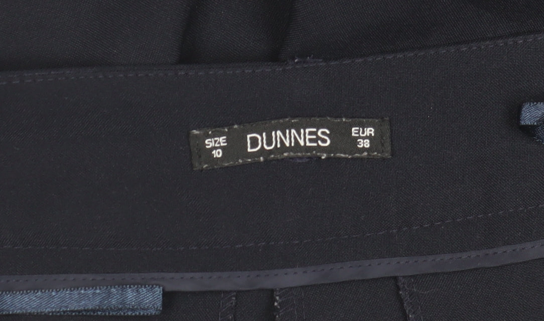 Womens UK Size 10 Dunnes Regular Fit Dress Pants Black Trousers