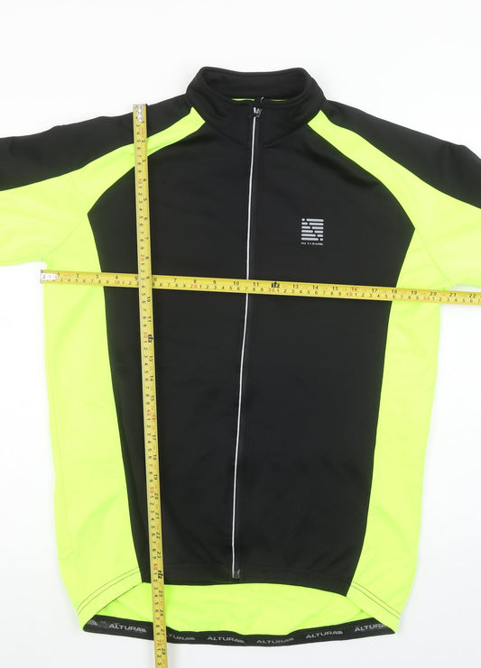 Altura Men's Black & Neon Yellow Cycling Track Jacket Size L