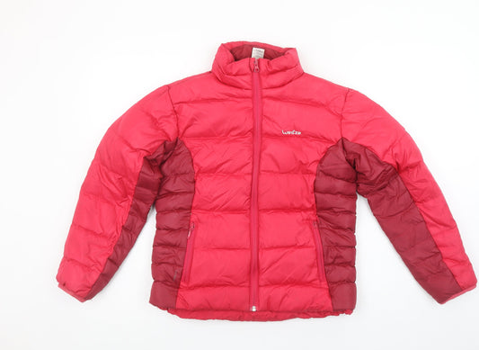 Girls UK Size 12 Years Wedze Red Puffer Jacket
