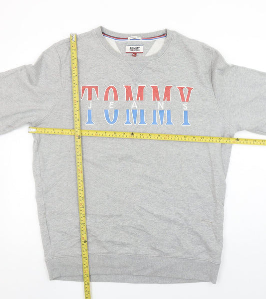 Mens UK Size XL Tommy Jeans Grey Pullover Sweatshirt