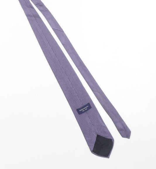 Debenhams Men’s Purple Slim Silk Geometric Tie One Size