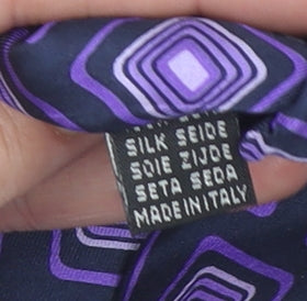 CG Collections Men's Purple Geometric Silk Tie Made in Italy One Size