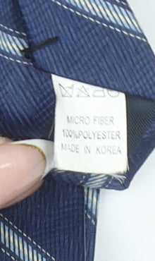 Tom Hagan Men's Blue Striped Slim Tie Polyester One Size