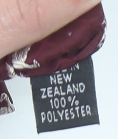 CommeSoie Men Burgundy Polyester Animal Print Tie 176cm