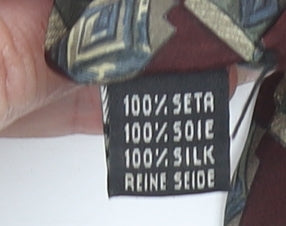 Piscador Men’s Brown Geometric Pure Silk Designer Tie One Size