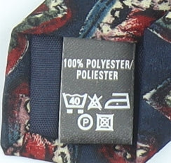 Marks and Spencer Men’s Blue Geometric Pointed Tie 100% Polyester Vintage