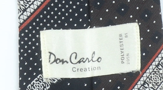 Don Carlo Creation Men's Black Geometric Polyester Tie 176