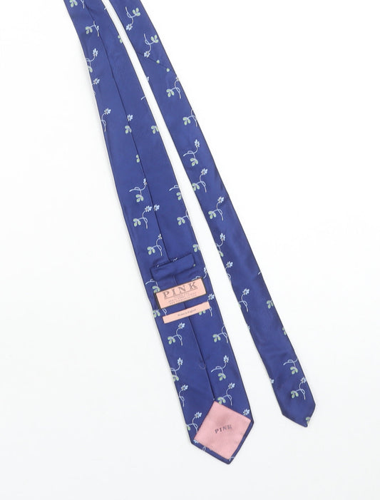 Thomas Pink Men's Blue Floral Silk Designer Tie One Size