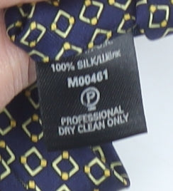 Next Men's Blue Geometric Silk Slim Tie One Size