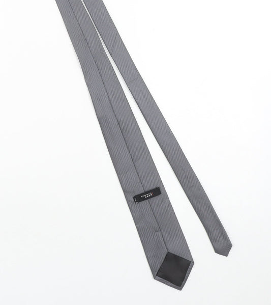 Thomas Nash Men's Grey Slim Tie 176 Polyester Textured Finish