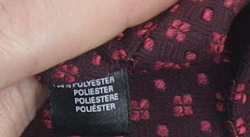 Canda Men's Burgundy Geometric Polyester Slim Tie