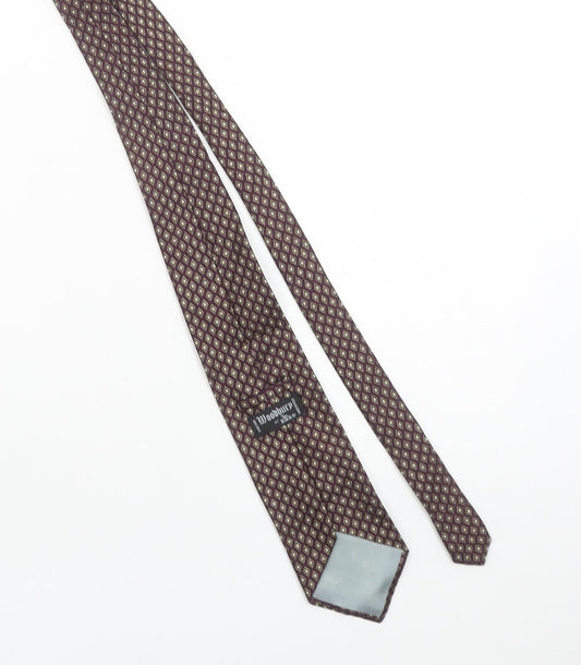 Woodbury Men's Burgundy Geometric Silk Tie Made in Italy 176cm