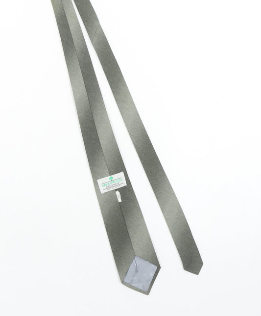 Greenwoods Mens Grey Slim Tie Woven 100% Polyester Made in Britain
