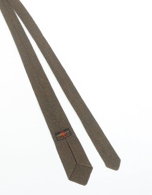 Munrospun Men's Brown Herringbone Wool Slim Tie