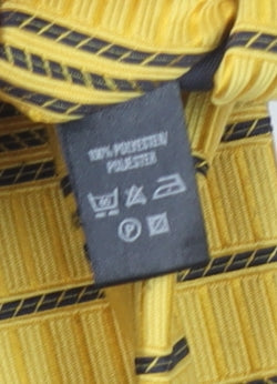 Marks and Spencer Men's Yellow Striped Tie Polyester Slim Style