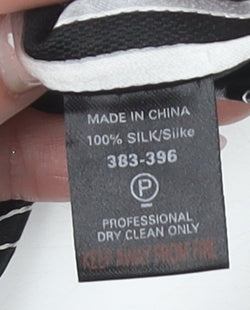 Next Men's Black Striped Slim Silk Tie