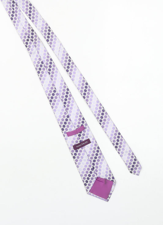 Marks and Spencer Men's Purple Polka Dot Silk Tie One Size