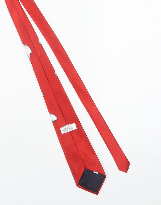 FunTyme Men's Red Christmas Santa Tie 100% Polyester Slim Style