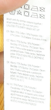 F&F Women Yellow 'Mon Amour' Cotton Blend Sweatshirt UK 18