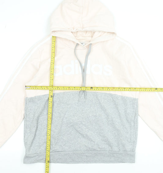 Adidas Women’s Beige Grey Colourblock Pullover Hoodie XL