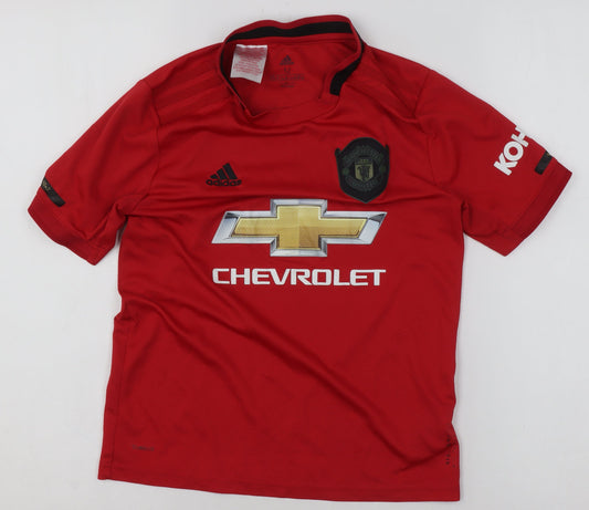 Boys UK Size M adidas Red Jersey T-Shirt