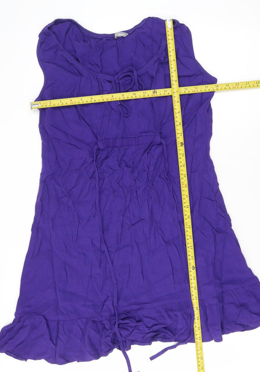 Marks and Spencer Women's Purple Viscose Asymmetric Dress UK 16