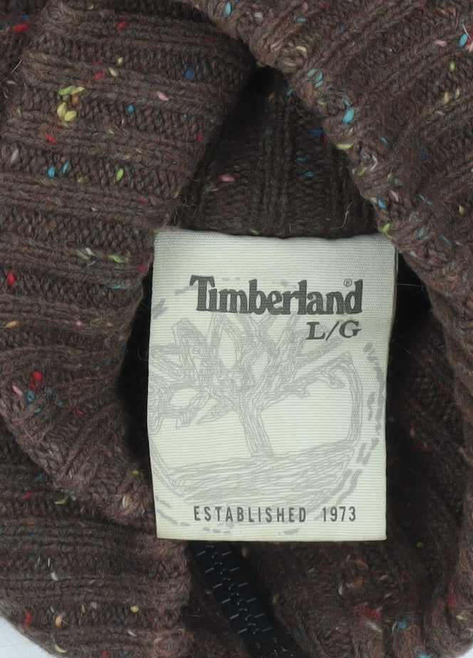 Timberland Men’s Brown Wool Blend Full Zip Knit Jumper L