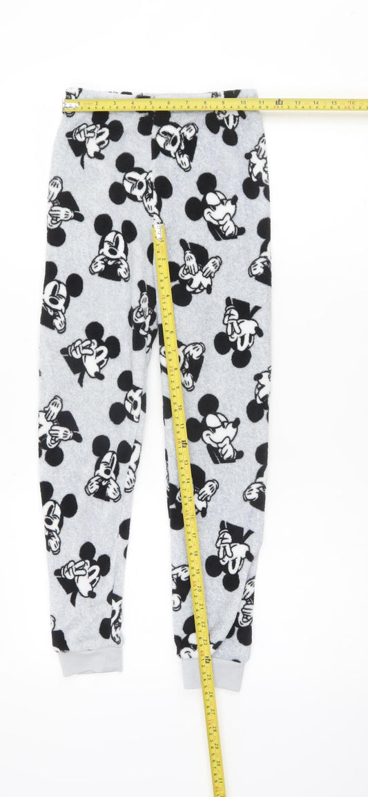 Primark Girls Grey Disney Mickey Mouse Fleece Pyjama Pants 9-10 Years