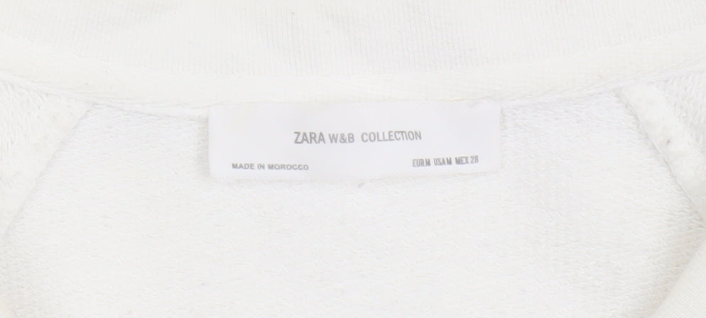 Womens UK Size M Zara Ivory Pullover Sweatshirt