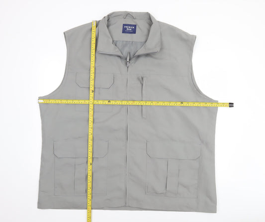 Mens UK Size 2XL Premier Man Grey Bodywarmer