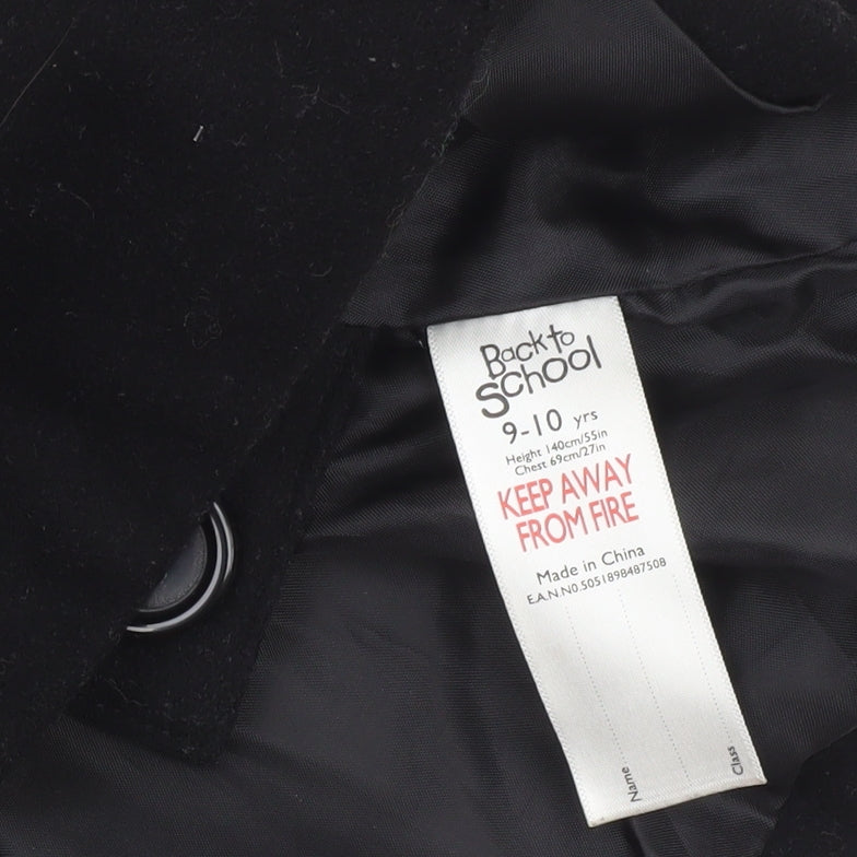 Additional view of Back to School girls’ black wool blend double-breasted pea coat 9-10 years