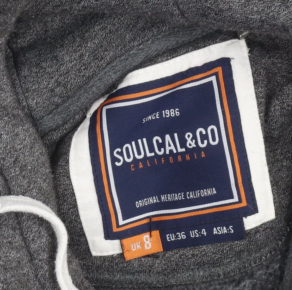 Womens UK Size 8 SoulCal & Co Grey Full Zip Hoodie