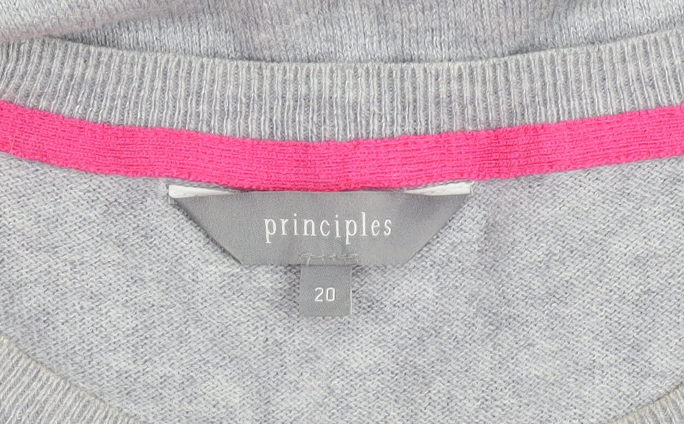 Womens UK Size 20 Principles Grey Pullover Jumper