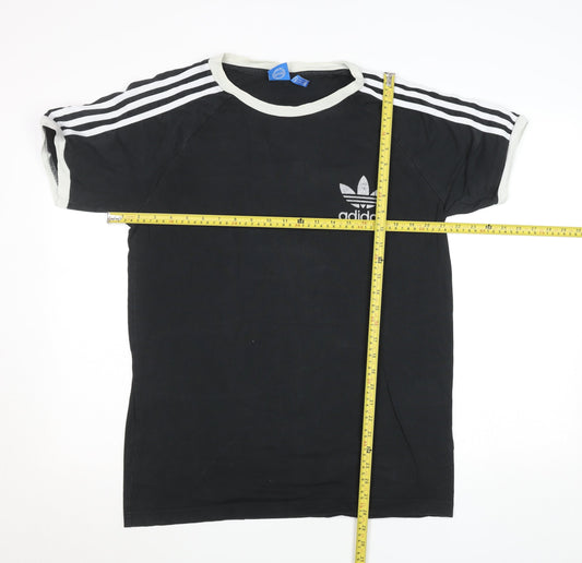 Adidas Men's Black Small Vintage Trefoil Sports T-Shirt