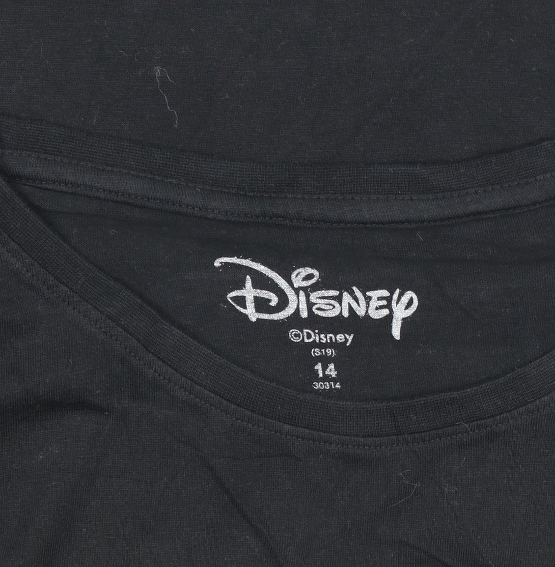 Disney Women's Black Tinker Bell Christmas Graphic T-Shirt Size 14