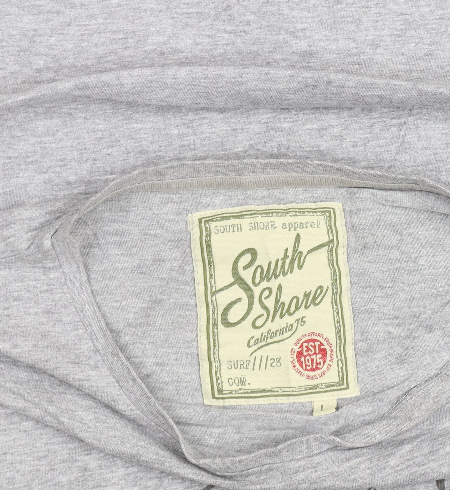 South Shore Mens Grey Graphic Beach Surf T-Shirt Size L