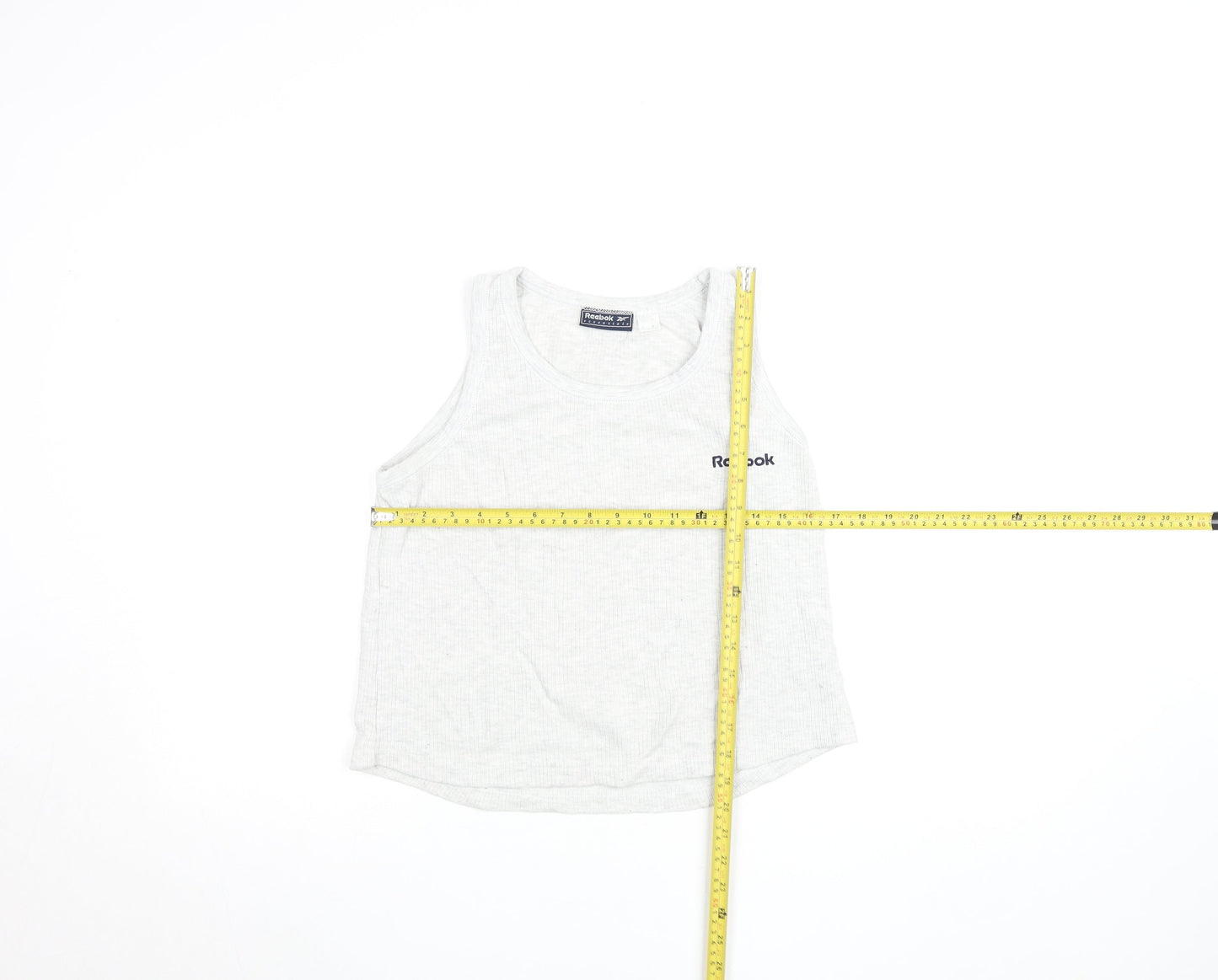 Reebok Womens Grey Slim Fit Racerback Tank Top Size S