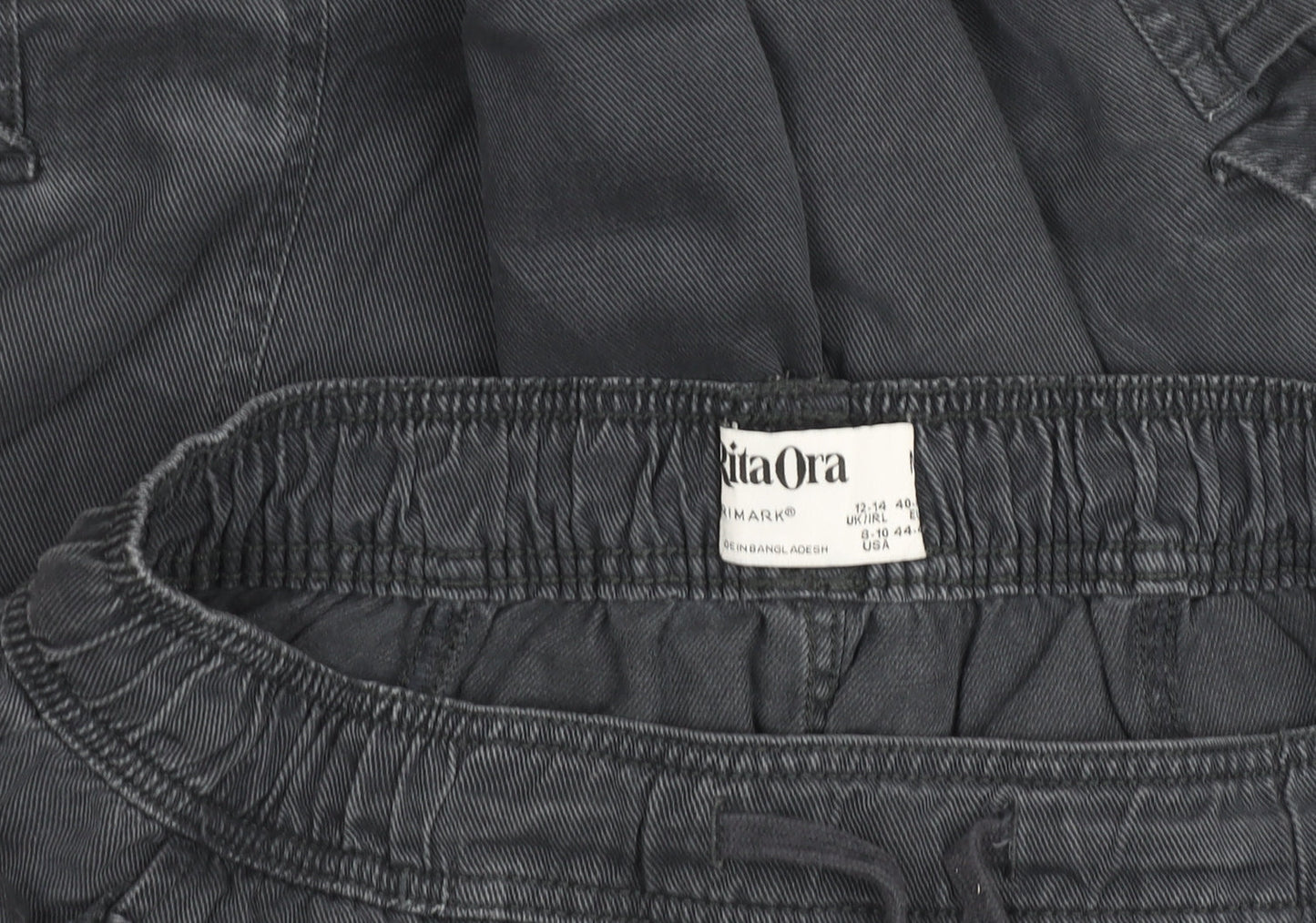 Primark Rita Ora Women's Black Cargo Twill Trousers Size 12